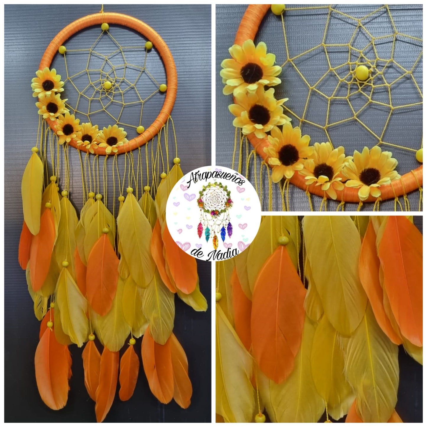 ATRAPASUEÑOS NARANJO Y AMARILLO