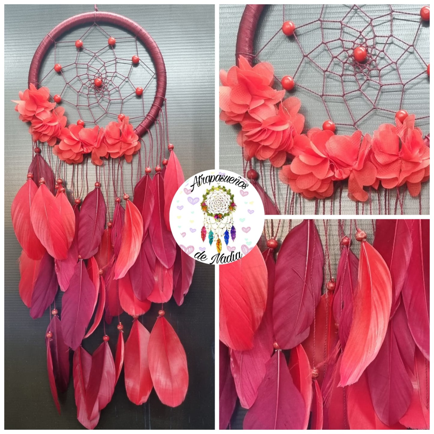ATRAPASUEÑOS ROJO Y BURDEO