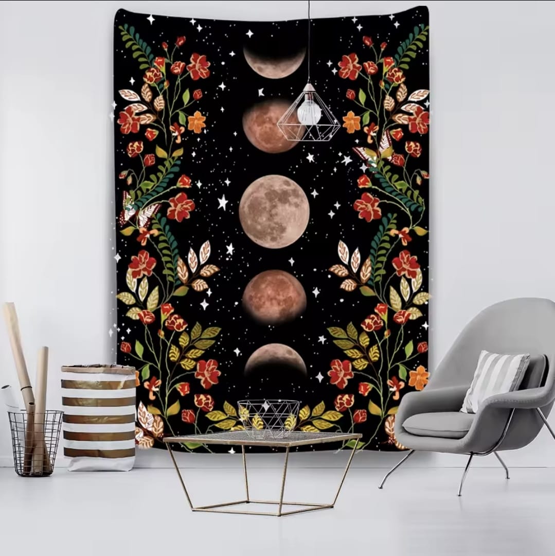 Paño esotérico fase lunar con flores