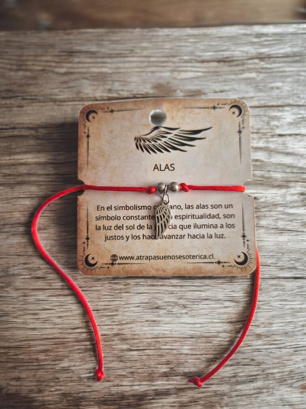 PULSERA ROJA ALAS - ACERO