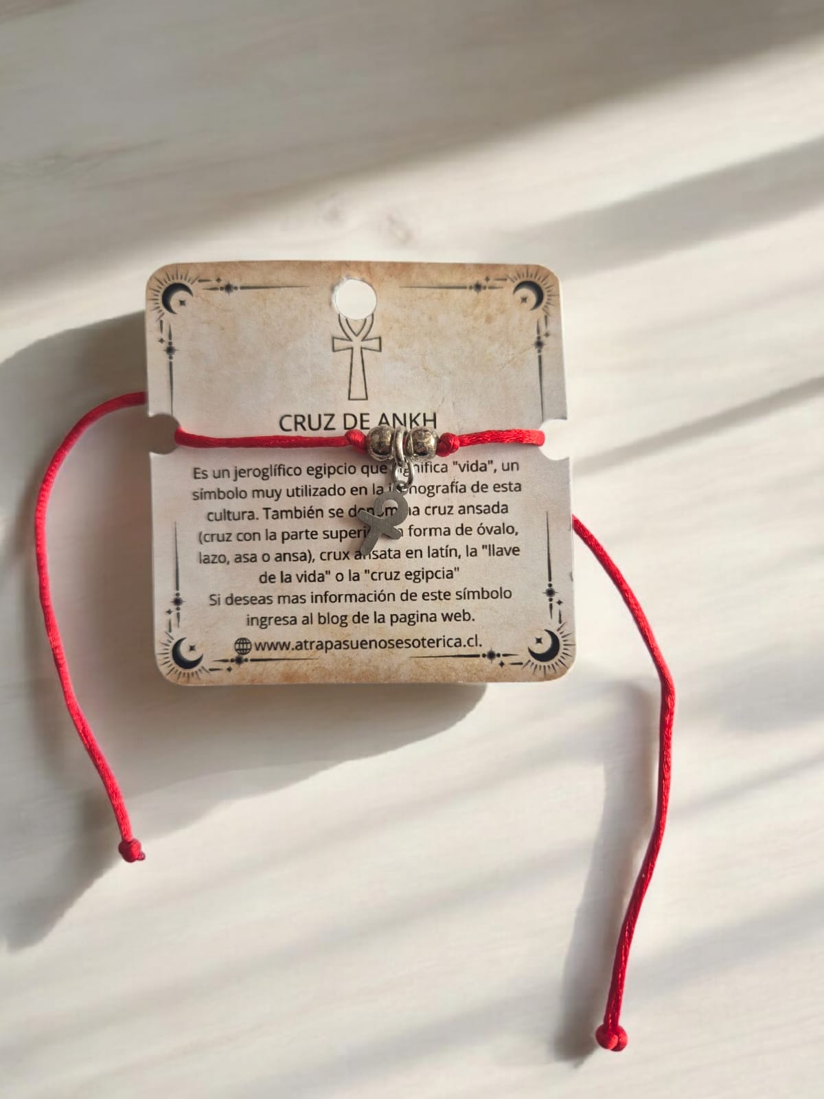 PULSERA ROJA CRUZ ANKH - ACERO