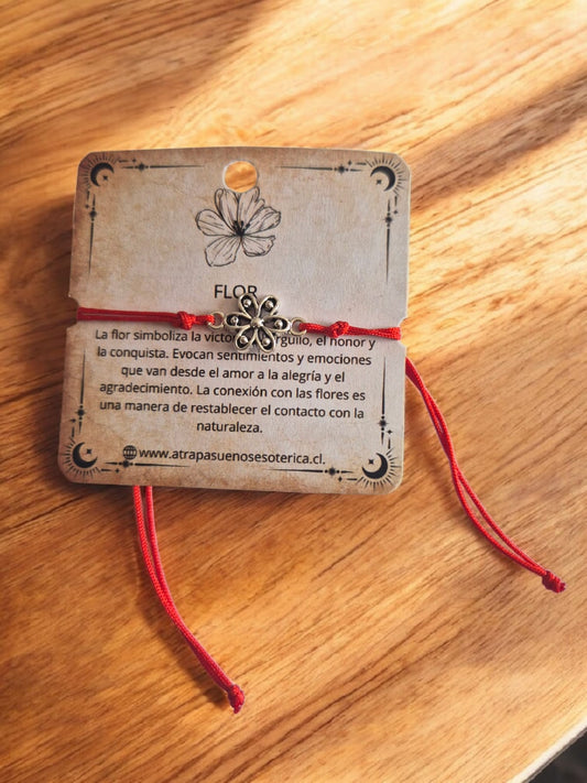 PULSERA ROJA FLOR - FANTASIA