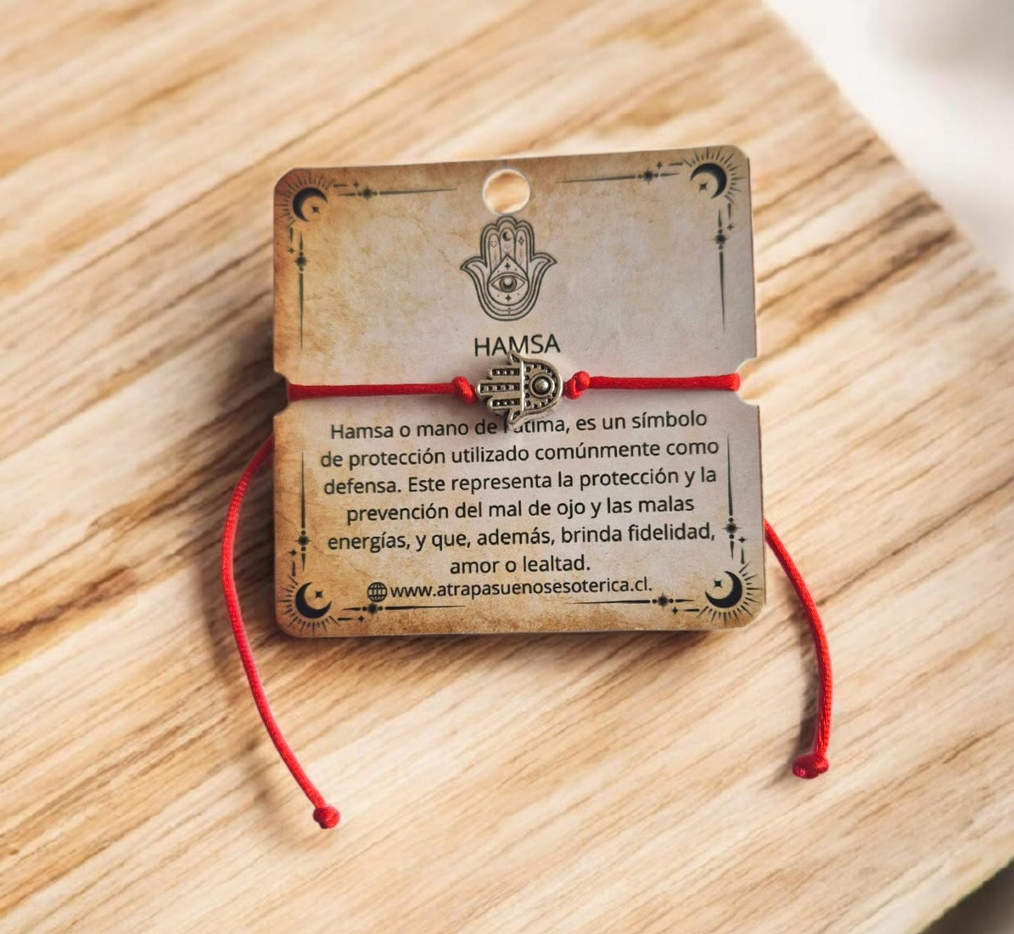 PULSERA ROJA HAMSA MANO DE FATIMA - FANTASIA