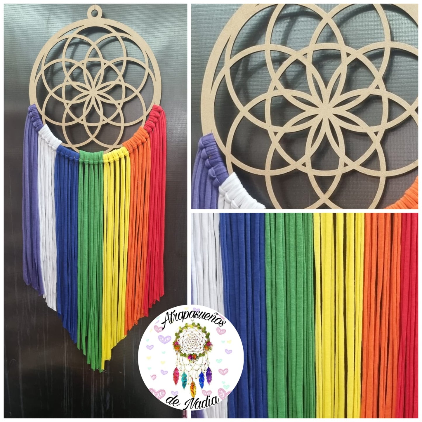 ATRAPASUEÑOS SEMILLA DE LA VIDA 7 CHAKRAS