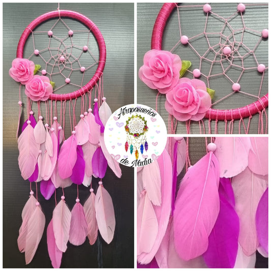 ATRAPASUEÑOS FUCSIA Y ROSA