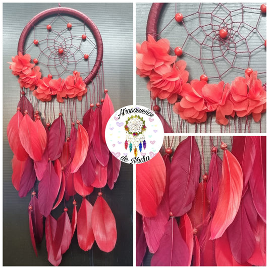 ATRAPASUEÑOS ROJO Y BURDEO