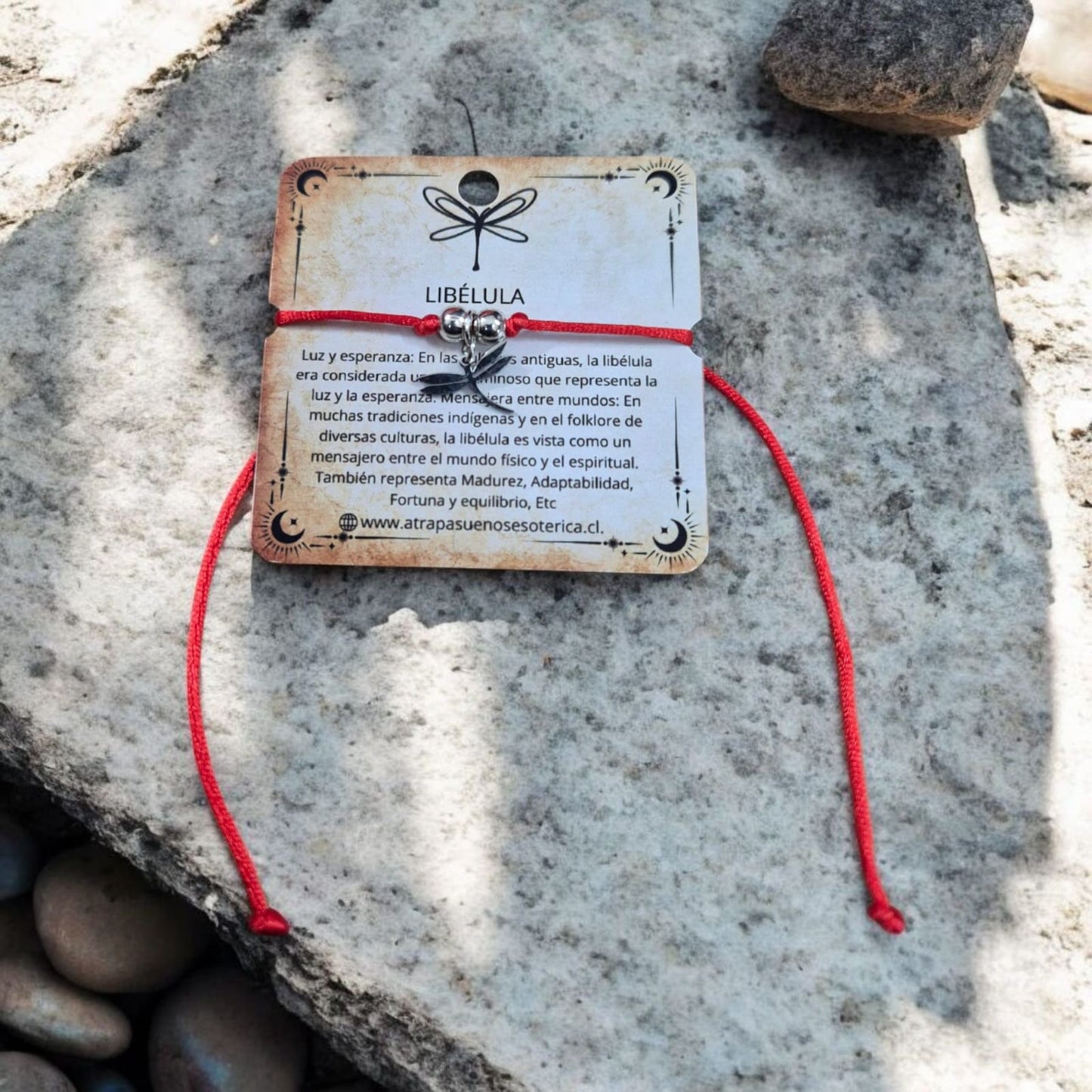 PULSERA ROJA LIBELULA - ACERO