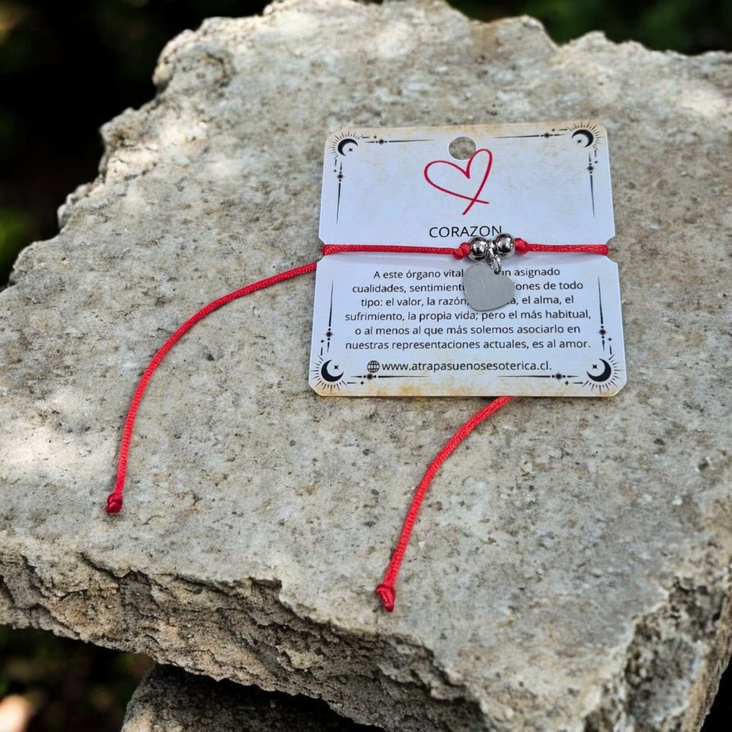PULSERA ROJA CORAZON ACERO