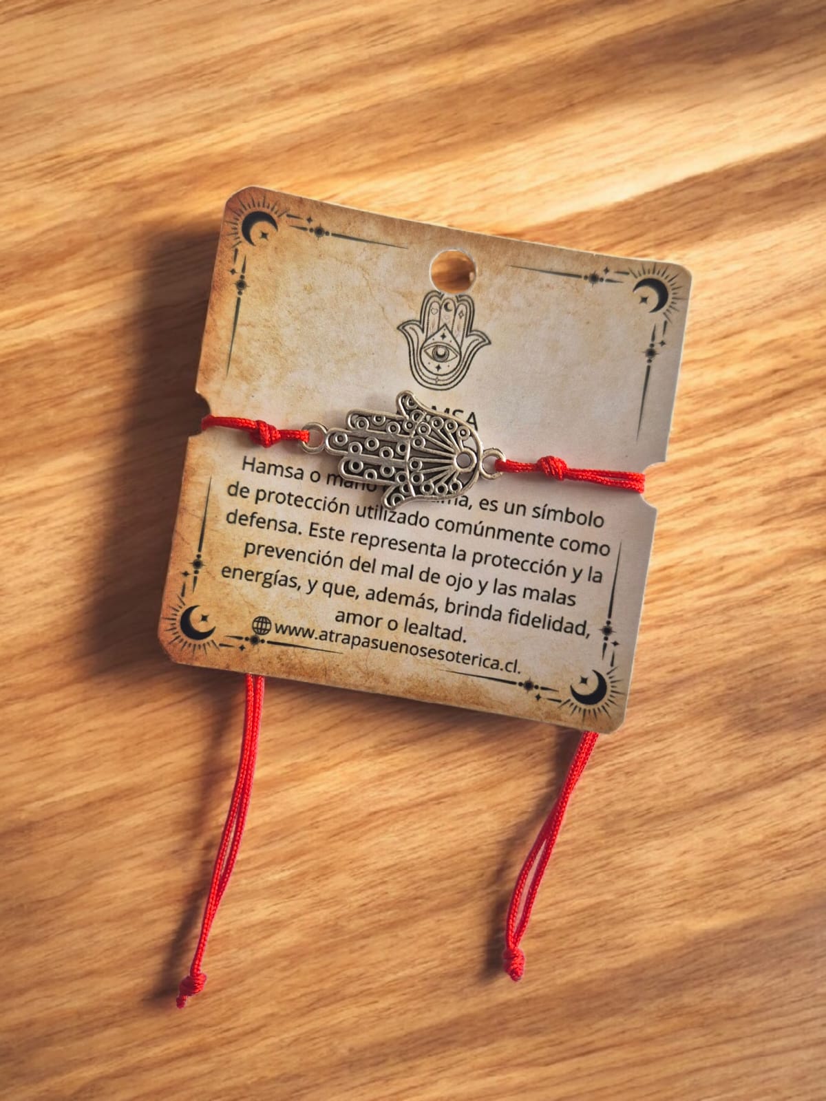 PULSERA ROJA HAMSA MANO DE FATIMA - FANTASIA