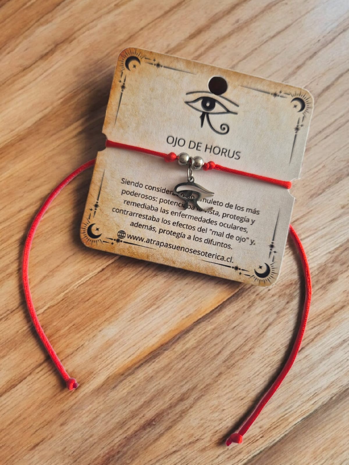 PULSERA ROJA OJO DE HORUS - ACERO