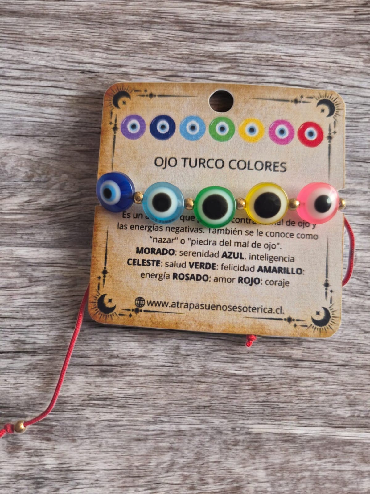 PULSERA ROJA OJO TURCO COLORES